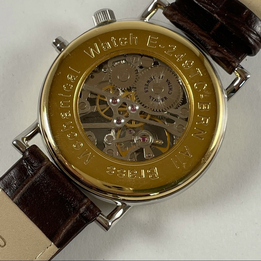 Men's Two tone X Ray Watch with Leather Band